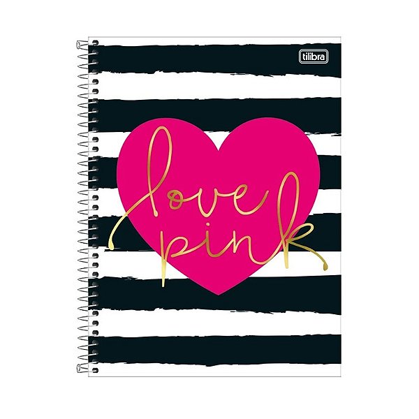 Caderno Esp Capa Dura Uni 10mat/200fls Love Pink Tilibra - Shopel Papelaria