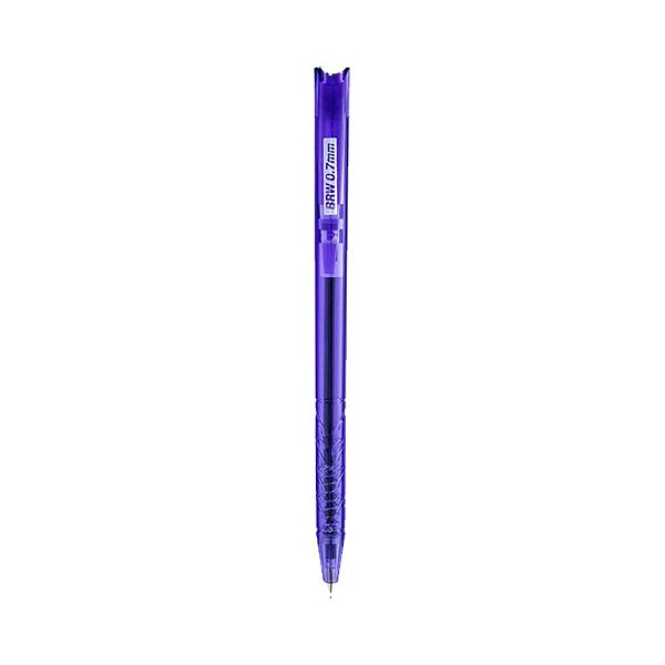 Caneta 0.7 Esf Retrátil Azul Corpo Cores Variadas Brw