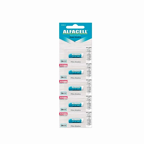 Bateria pilha 12v A23 com 5 Unidades Alfacell