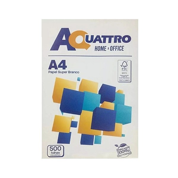 Papel Sulfite A4 75gr 500fls Aquattro - Shopel Papelaria