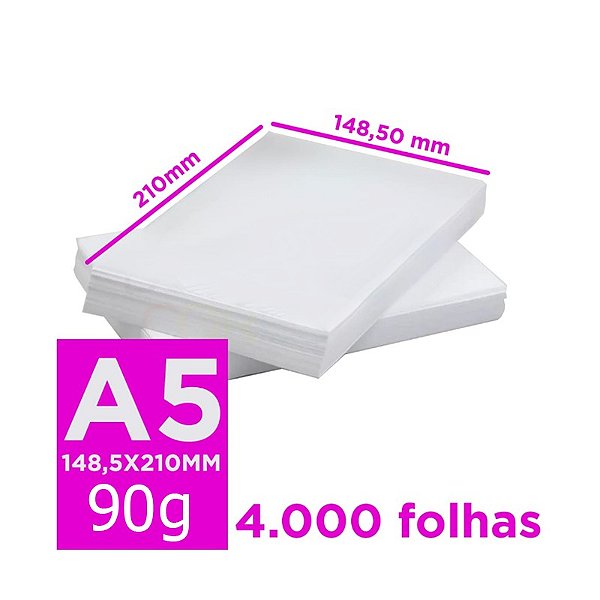 Papel Sulfite A5 90g 4000 folhas Branco Report