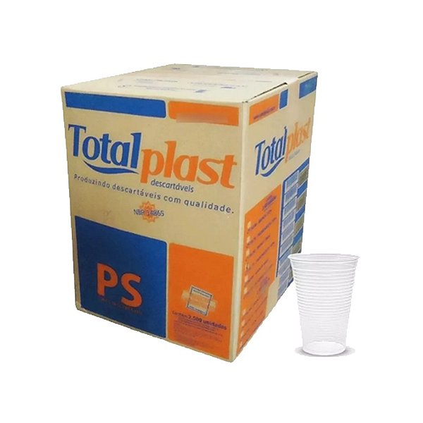 Caixas De Copos Descartáveis Transparente Água 180ml 100un Totalplast