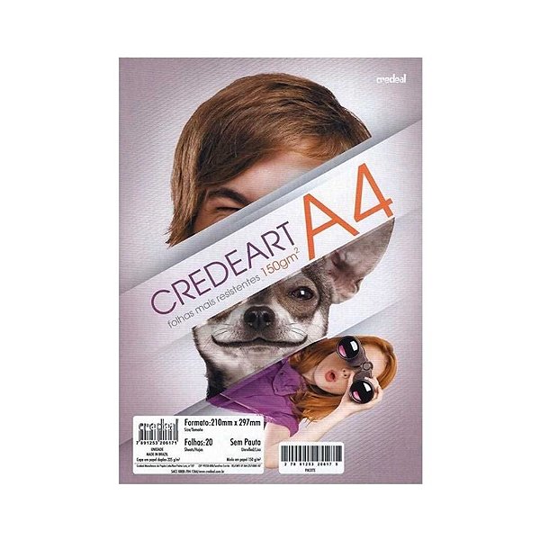Bloco De Desenho A4 150grs 20fls Credeart Credeal