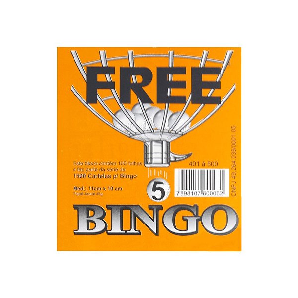 Bloco De Bingo 100fls Jornal Free 10cmx11cm Grafica Guerra