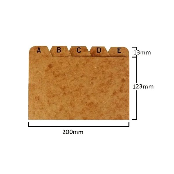 Índice Alfabético A-Z 5x8 20cmx14cm Delucas