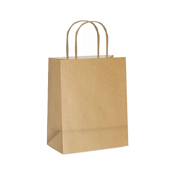 Sacola De Papel Kraft 26x12cm