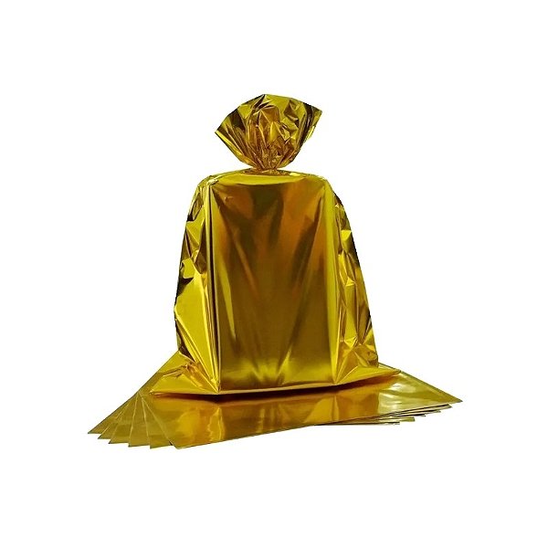 Saco Pra Presente 30x45 50uni Ouro Gala