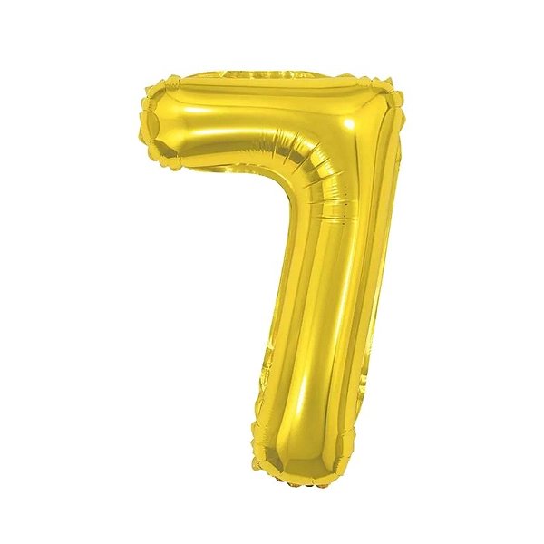 Balão Metalizado de Número Pequeno 40cm Dourado