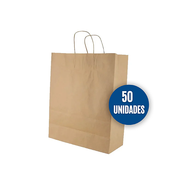 Sacola Kraft Grande 32x16 Santeck 50 Unidades