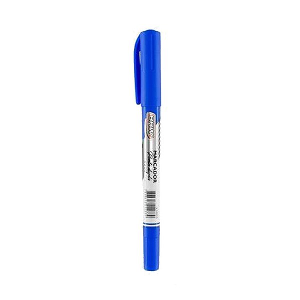 Marcador Retroprojetor Multiuso Ponta Dupla 2.0mm e 4.0mm Azul  Brw