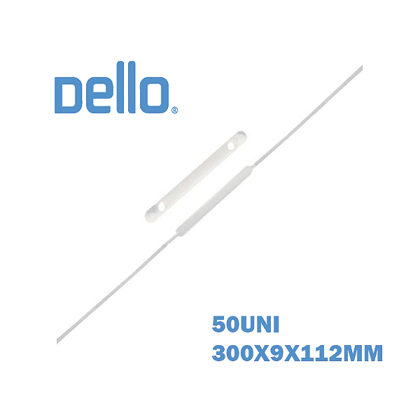 Grampo Trilho Plástico 300x9x112mm Estendido Branco Com 50 Unidades Dello