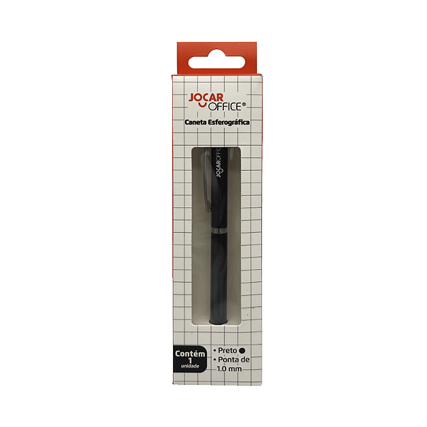 Caneta esferográfica 1.0 preta com tinta preta Jocar office