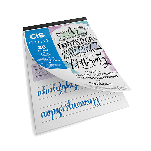 Bloco de exercícios para brush lettering 28 folhas 180gr Cis