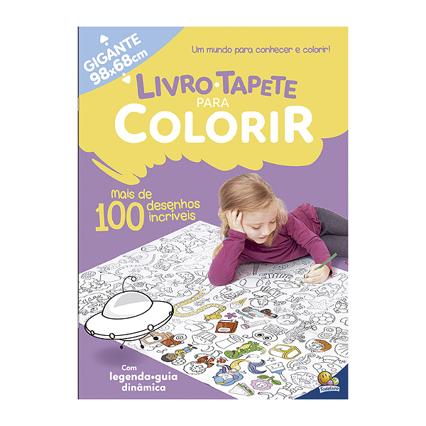 Livro Tapete Para Colorir 98x68cm 100 Desenhos Todolivro