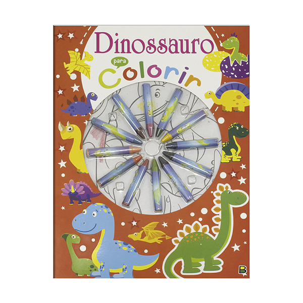 Livro para Colorir com Giz de Cera - Todolivro - DINOSSAURO - Kidverte