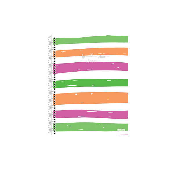 Planner espiral capa dura permanente Be mine listrado neon São Domingos