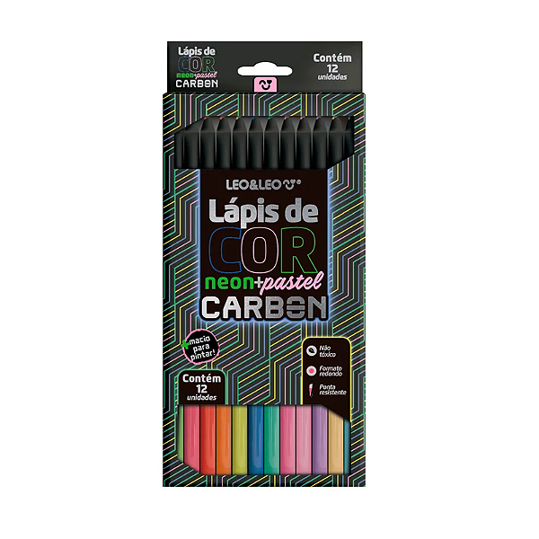 Lapis De Cor 12 Uni Neon +Pastel Carbon Leonora