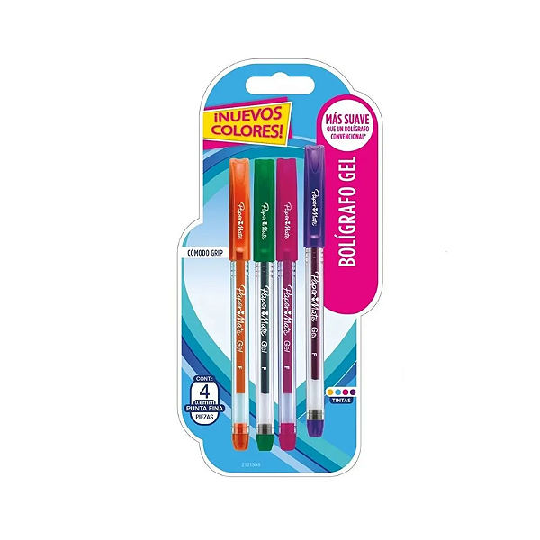 Caneta Econogel Com 4 Cores Papermate