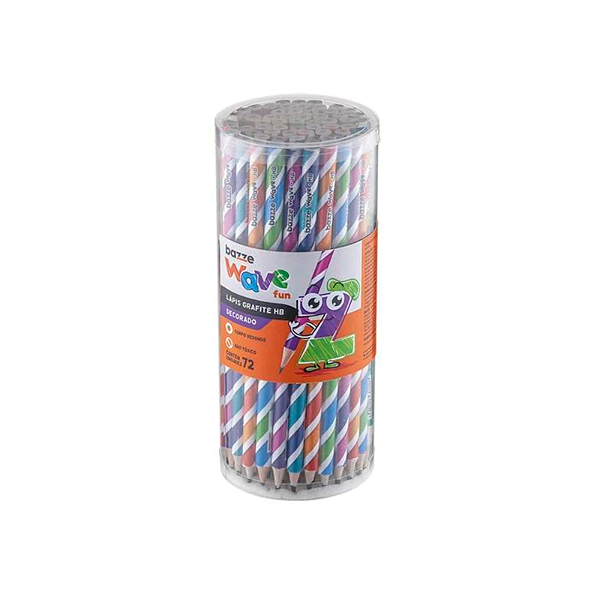 kit com 72 Lápis preto HB espiral wave colors tris