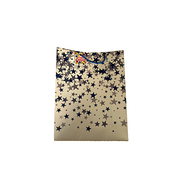 Sacola para presente estrelas azul M yins
