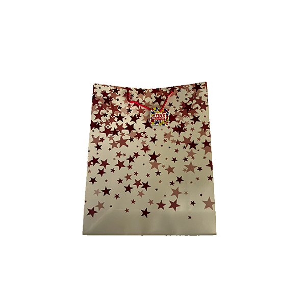 Sacola para presente estrelas vermelhas M yins