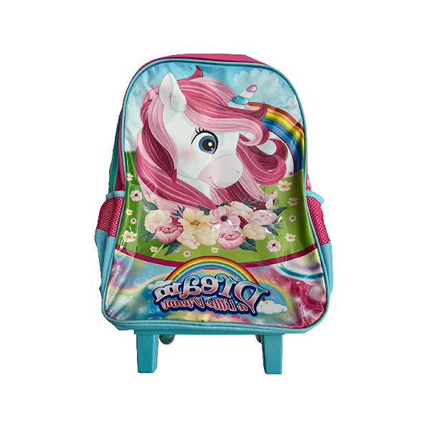 Mochilete com rodas dream unicórnio rosa cruzeiro