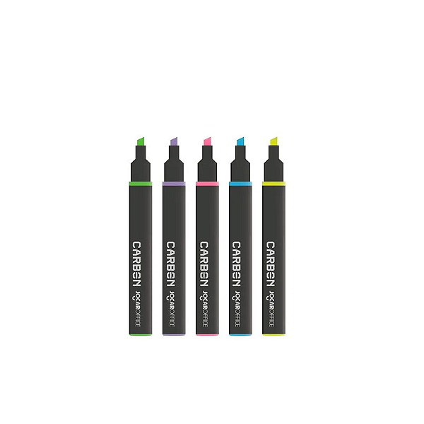 Kit 5 marca texto carbon line neon leonora