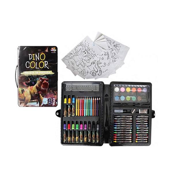 Maleta escolar dino color 68 pcs
