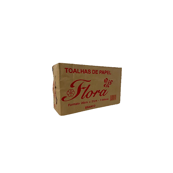 Toalha interfolha branco celulose com 1000uni flora