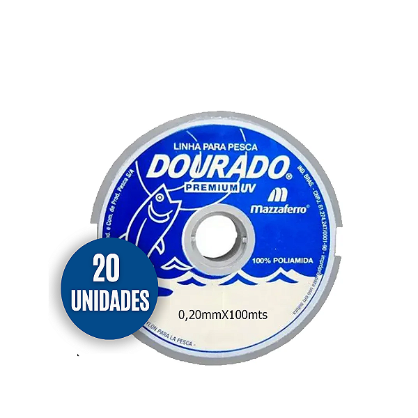 Kit com 20 linhas para pesca transparente 0,20mmx100mts