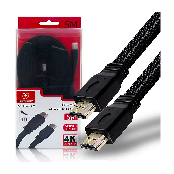 Cabo hdmi 5 metros kapbom