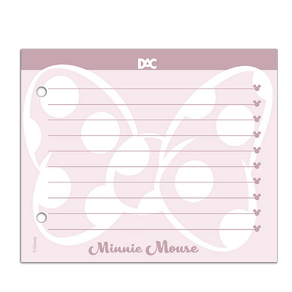 Refil para mini fichário 80FLS Minnie Mouse Dac