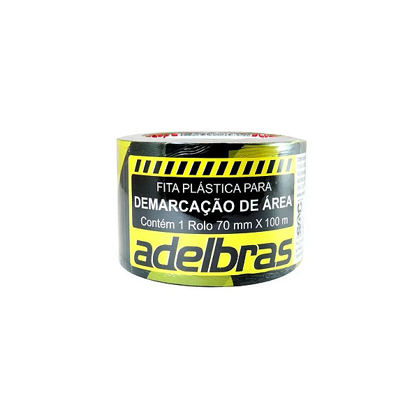 Fita demarcação zebrada 70mmx100m adelbras