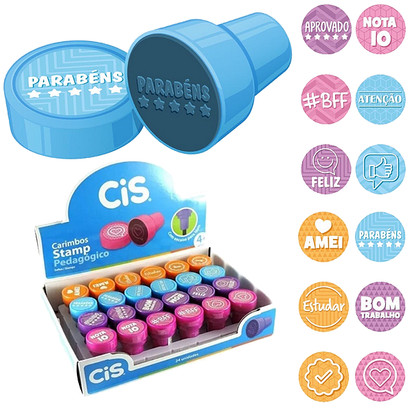 Carimbos infantis estampados pedagógico 24uni Cis