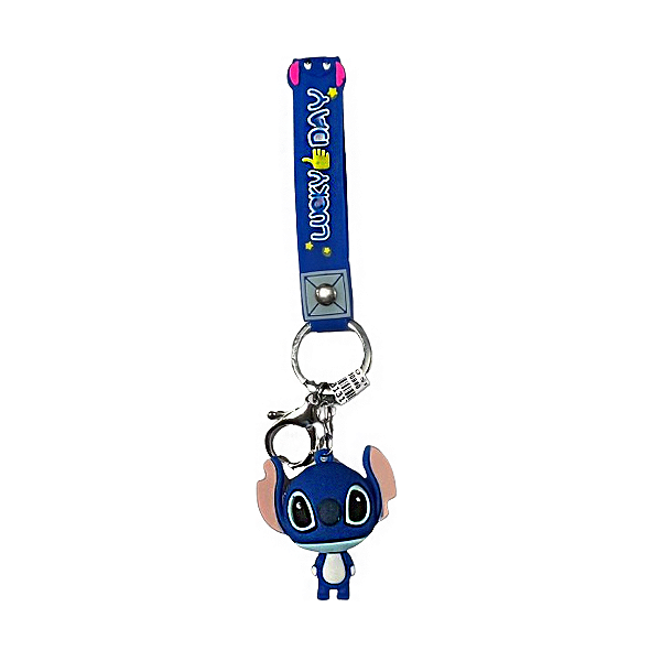 Chaveiro stitch com cordão de silicone