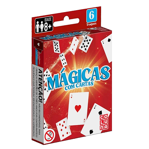 Jogo de cartas mágicas 56 cartas com 6 truques