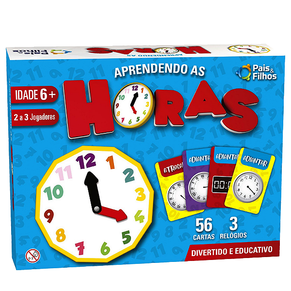 Jogo infantil aprendendo as horas Pais e filhos