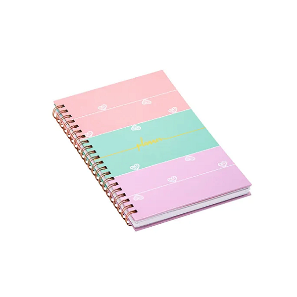 Planner espiral capa dura coração 80fls brw