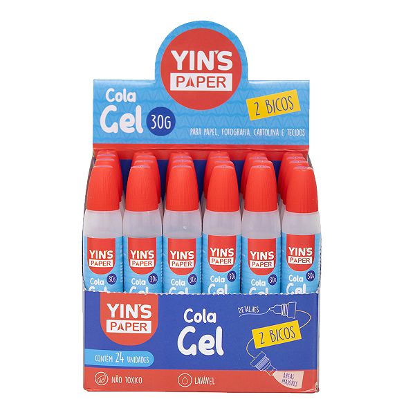Cola gel 24uni 30gr 2 bicos yins paper