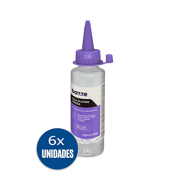 Cola de silicone liquída 100ml 6uni Bazze