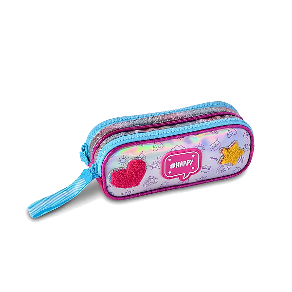 Estojo duplo happy holográfico clio