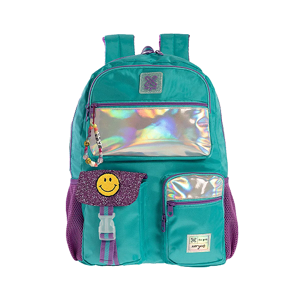 Mochila de costas utility emoji verde água xeryus