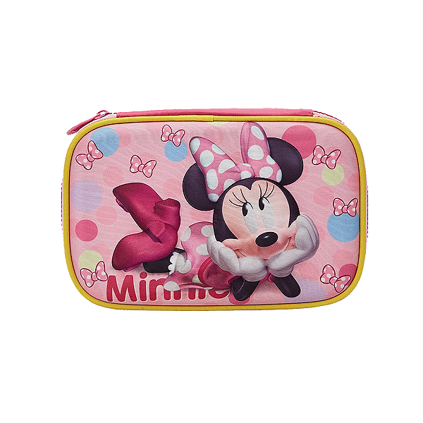 Estojo baú minnie mouse rosa 3D xeryus