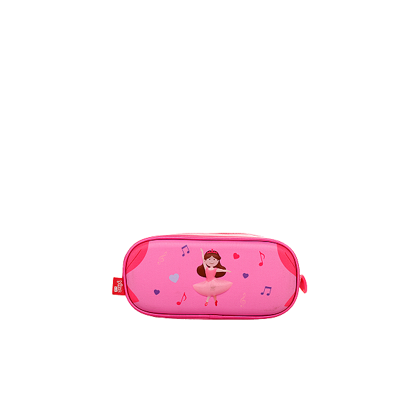 Estojo 1 divisória bailarina rosa 3D yins