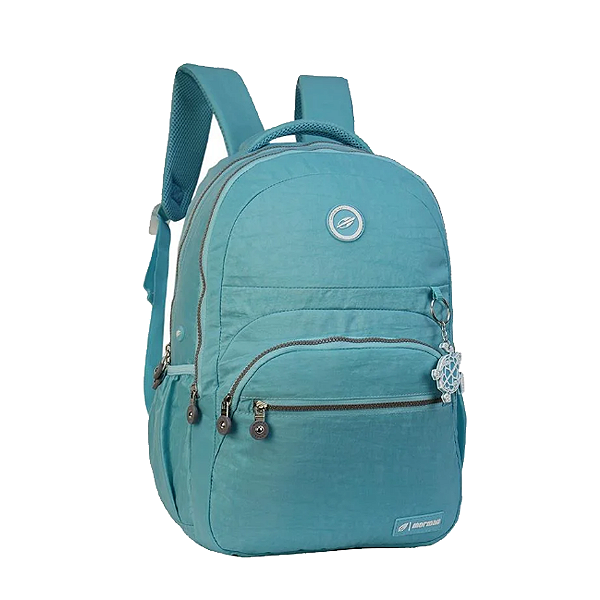 Mochila de costas em poliéster azul claro mormaii