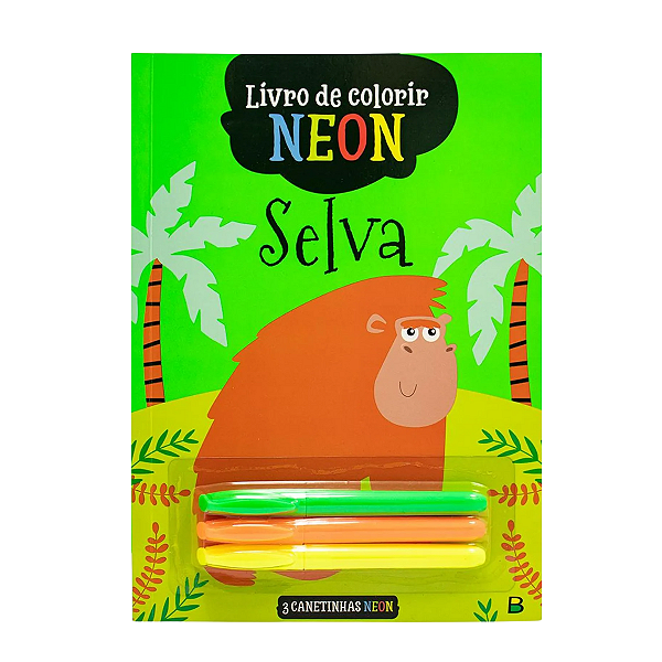 Livro Infantil de Colorir Neon Selva TodoLivro