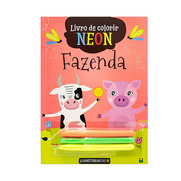 Livro infantil de Colorir Neon Fazenda TodoLivro