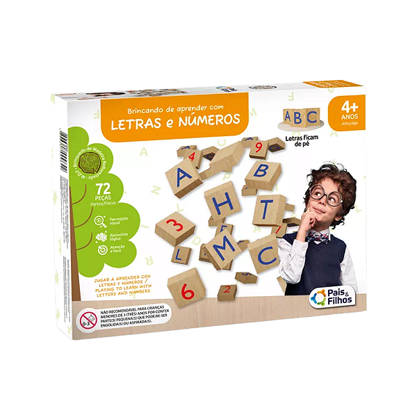 Jogo Brincando de Aprender com Letras e números Pais e Filhos