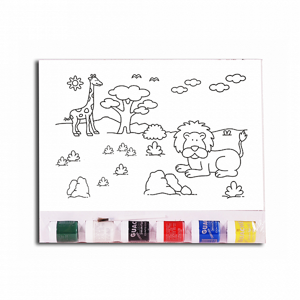 Kit Tela de Pintura 20x30cm Zoo Cortiart