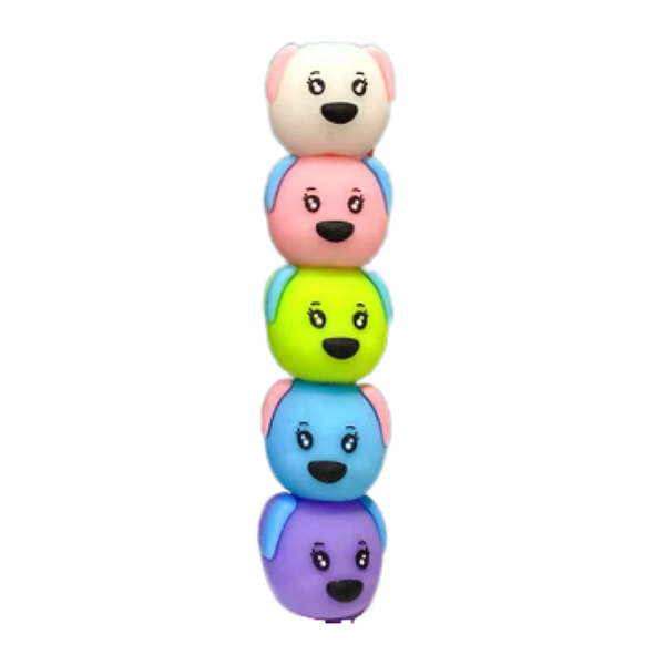 Marca Texto com 5 cores Animais Kingdom  Cachorrinho